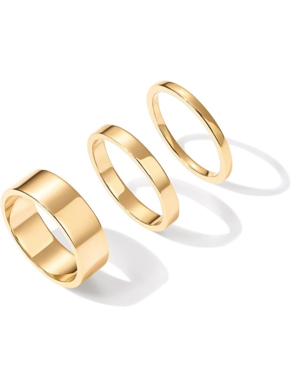 18K Gold Plated Stacking Rings Set for Women - Elegant 3 Ring Jewelry Set